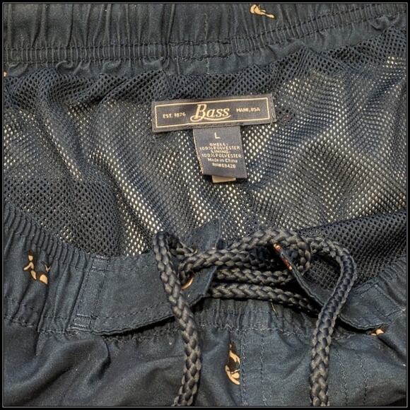 BASS Navy Blue Cargo Swim Shorts Swimsuit Women Naked All Over Print Men's L - Picture 8 of 8